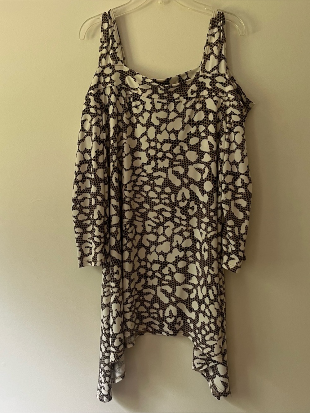 Clara Sun Woo Off-The-Shoulder Top Slinky Stretch Large Printed